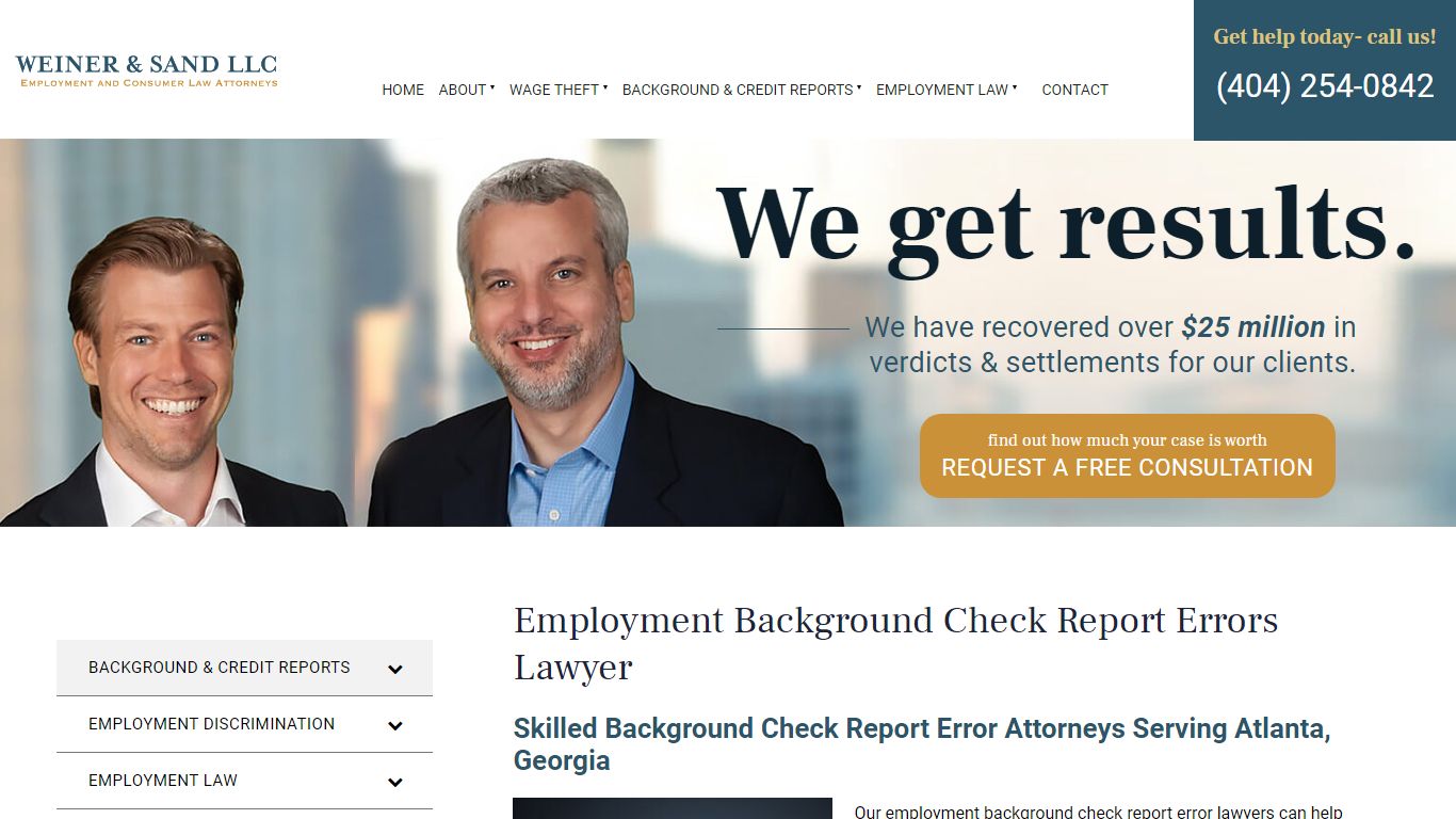 Employment Background Check Report Errors Lawyer